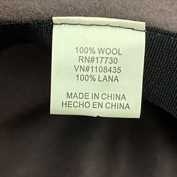 Mocha Brown Fedora Wool Hat with gold trim - Picture 5 of 5